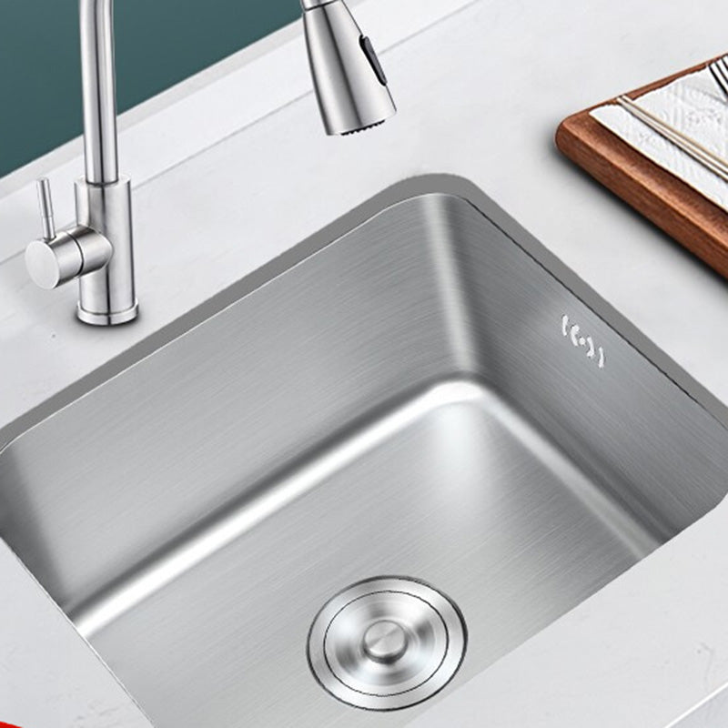 Contemporary Style Kitchen Sink Stainless Steel Rectangle Undermount Kitchen Sink Clearhalo 'Home Improvement' 'home_improvement' 'home_improvement_kitchen_sinks' 'Kitchen Remodel & Kitchen Fixtures' 'Kitchen Sinks & Faucet Components' 'Kitchen Sinks' 'kitchen_sinks' 6417971