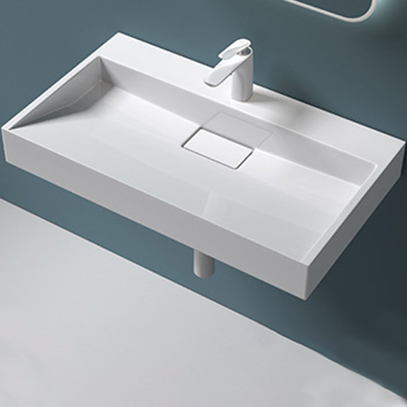 Modern Stone Bathroom Sink Square No Craftsmanship Bathroom Sink Clearhalo 'Bathroom Remodel & Bathroom Fixtures' 'Bathroom Sinks & Faucet Components' 'Bathroom Sinks' 'bathroom_sink' 'Home Improvement' 'home_improvement' 'home_improvement_bathroom_sink' 6418007