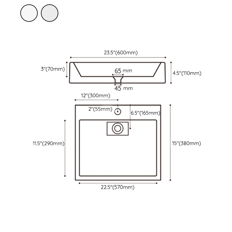 Modern Stone Bathroom Sink Square No Craftsmanship Bathroom Sink Clearhalo 'Bathroom Remodel & Bathroom Fixtures' 'Bathroom Sinks & Faucet Components' 'Bathroom Sinks' 'bathroom_sink' 'Home Improvement' 'home_improvement' 'home_improvement_bathroom_sink' 6418031