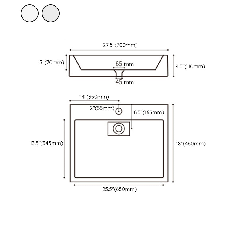 Modern Stone Bathroom Sink Square No Craftsmanship Bathroom Sink Clearhalo 'Bathroom Remodel & Bathroom Fixtures' 'Bathroom Sinks & Faucet Components' 'Bathroom Sinks' 'bathroom_sink' 'Home Improvement' 'home_improvement' 'home_improvement_bathroom_sink' 6418032