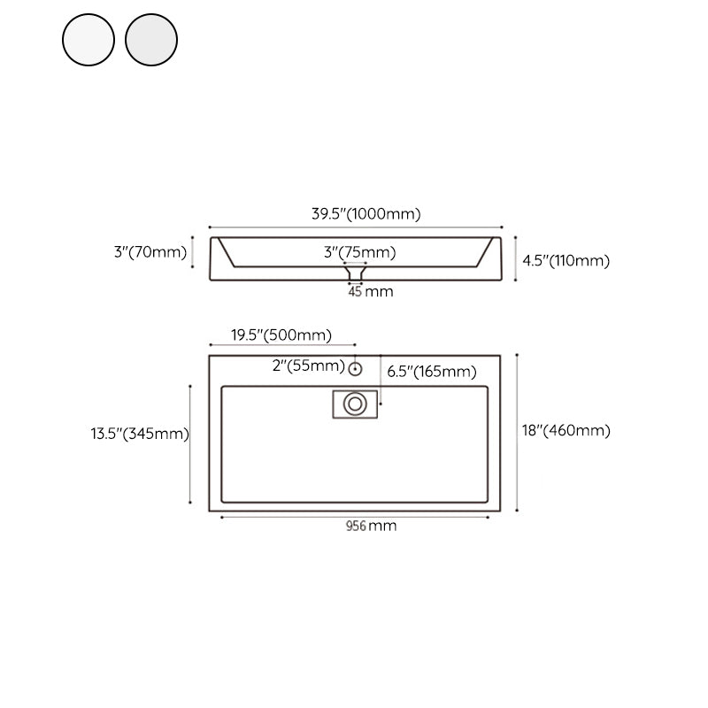Modern Stone Bathroom Sink Square No Craftsmanship Bathroom Sink Clearhalo 'Bathroom Remodel & Bathroom Fixtures' 'Bathroom Sinks & Faucet Components' 'Bathroom Sinks' 'bathroom_sink' 'Home Improvement' 'home_improvement' 'home_improvement_bathroom_sink' 6418035