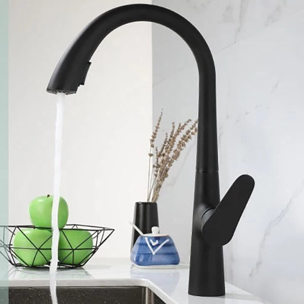 Modern Bar Faucet Brass with Pull out Sprayer Swivel Spout Bar Prep Kitchen Faucet Clearhalo 'Home Improvement' 'home_improvement' 'home_improvement_kitchen_faucets' 'Kitchen Faucets' 'Kitchen Remodel & Kitchen Fixtures' 'Kitchen Sinks & Faucet Components' 'kitchen_faucets' 6423166