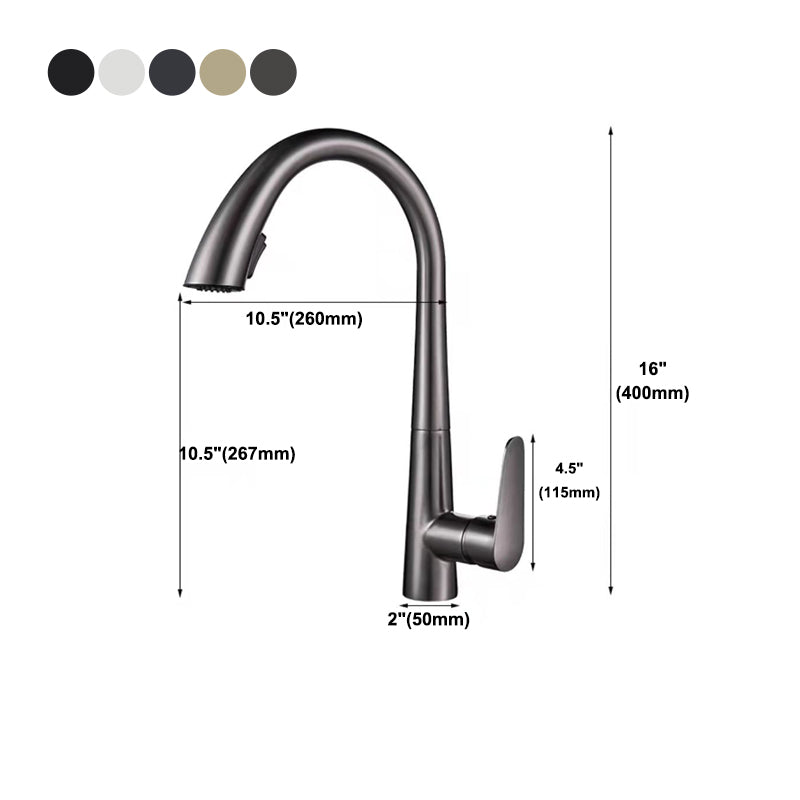 Modern Bar Faucet Brass with Pull out Sprayer Swivel Spout Bar Prep Kitchen Faucet Clearhalo 'Home Improvement' 'home_improvement' 'home_improvement_kitchen_faucets' 'Kitchen Faucets' 'Kitchen Remodel & Kitchen Fixtures' 'Kitchen Sinks & Faucet Components' 'kitchen_faucets' 6423170
