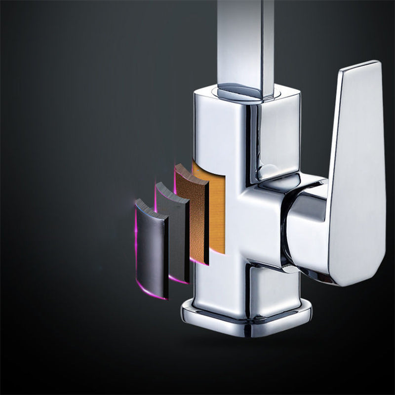 Modern 1-Handle Faucet with Water Dispenser Copper Standard Kitchen Faucet Clearhalo 'Home Improvement' 'home_improvement' 'home_improvement_kitchen_faucets' 'Kitchen Faucets' 'Kitchen Remodel & Kitchen Fixtures' 'Kitchen Sinks & Faucet Components' 'kitchen_faucets' 6423191