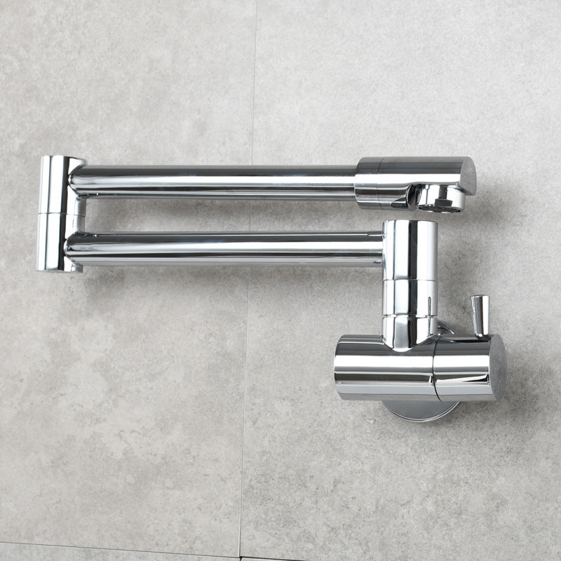 Modern Pull down Faucet One Handle Wall-mounted Pot Filler Low Profile 1-Hold Filler Clearhalo 'Home Improvement' 'home_improvement' 'home_improvement_kitchen_faucets' 'Kitchen Faucets' 'Kitchen Remodel & Kitchen Fixtures' 'Kitchen Sinks & Faucet Components' 'kitchen_faucets' 6423220