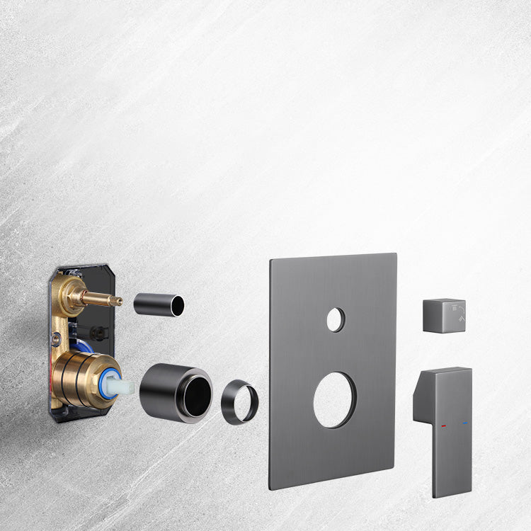 Modern Style Shower System Copper Rectangle Ceiling Mounted Shower System Clearhalo 'Bathroom Remodel & Bathroom Fixtures' 'Home Improvement' 'home_improvement' 'home_improvement_shower_faucets' 'Shower Faucets & Systems' 'shower_faucets' 'Showers & Bathtubs Plumbing' 'Showers & Bathtubs' 6423300