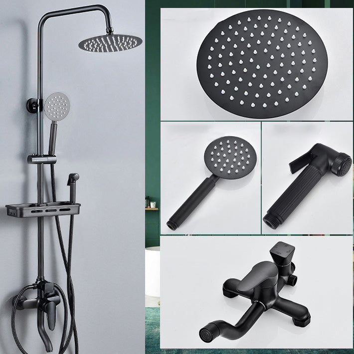 Adjustable Spray Pattern Shower Combo Metal Shower Faucet Arm Shower Head with Slide Bar Round Temperature Control 4 Clearhalo 'Bathroom Remodel & Bathroom Fixtures' 'Home Improvement' 'home_improvement' 'home_improvement_shower_faucets' 'Shower Faucets & Systems' 'shower_faucets' 'Showers & Bathtubs Plumbing' 'Showers & Bathtubs' 6423325