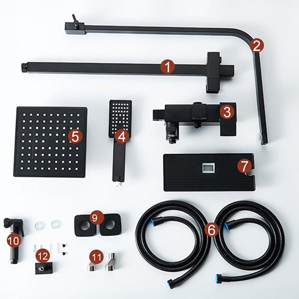 Adjustable Spray Pattern Shower Combo Metal Shower Faucet Arm Shower Head with Slide Bar Clearhalo 'Bathroom Remodel & Bathroom Fixtures' 'Home Improvement' 'home_improvement' 'home_improvement_shower_faucets' 'Shower Faucets & Systems' 'shower_faucets' 'Showers & Bathtubs Plumbing' 'Showers & Bathtubs' 6423340