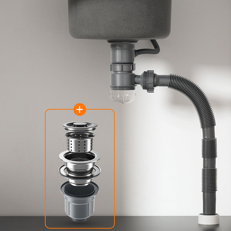 Modern Style Kitchen Sink Stainless Steel Round Kitchen Sink with Drain Strainer Kit Clearhalo 'Home Improvement' 'home_improvement' 'home_improvement_kitchen_sinks' 'Kitchen Remodel & Kitchen Fixtures' 'Kitchen Sinks & Faucet Components' 'Kitchen Sinks' 'kitchen_sinks' 6423359