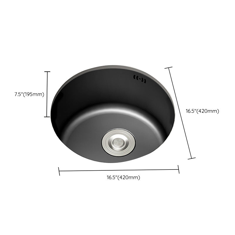 Modern Style Kitchen Sink Stainless Steel Round Kitchen Sink with Drain Strainer Kit Clearhalo 'Home Improvement' 'home_improvement' 'home_improvement_kitchen_sinks' 'Kitchen Remodel & Kitchen Fixtures' 'Kitchen Sinks & Faucet Components' 'Kitchen Sinks' 'kitchen_sinks' 6423362