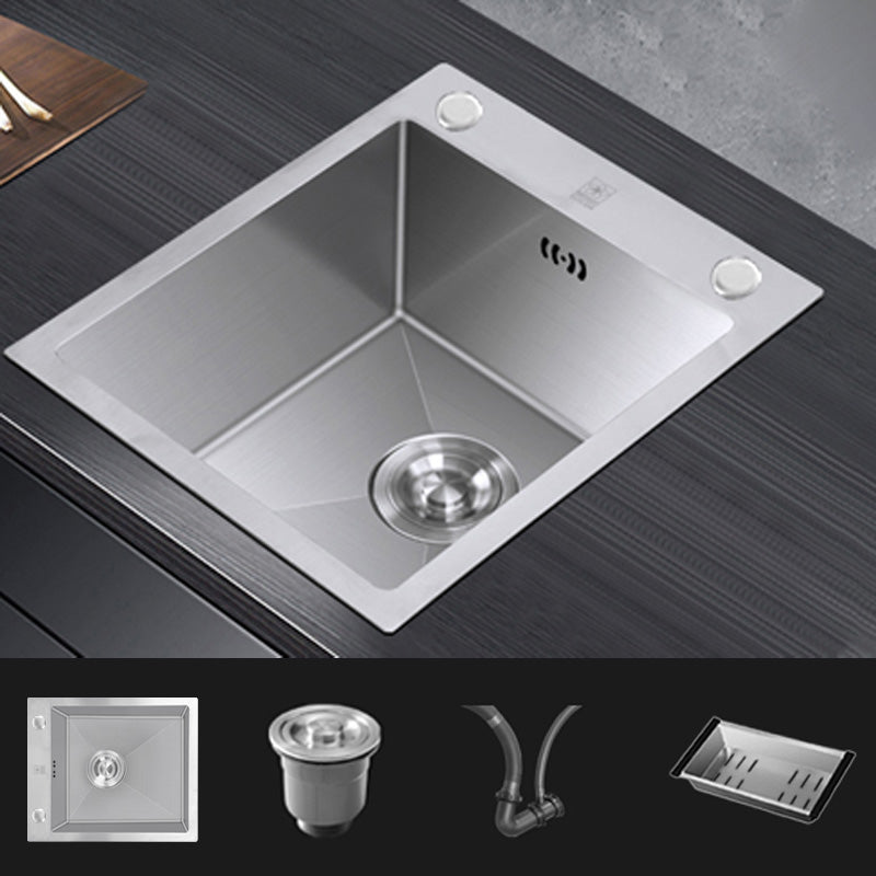 Modern Style Kitchen Sink Stainless Steel Dirt Resistant 1 Holes Drop-In Kitchen Sink Sink Only None Clearhalo 'Home Improvement' 'home_improvement' 'home_improvement_kitchen_sinks' 'Kitchen Remodel & Kitchen Fixtures' 'Kitchen Sinks & Faucet Components' 'Kitchen Sinks' 'kitchen_sinks' 6423365