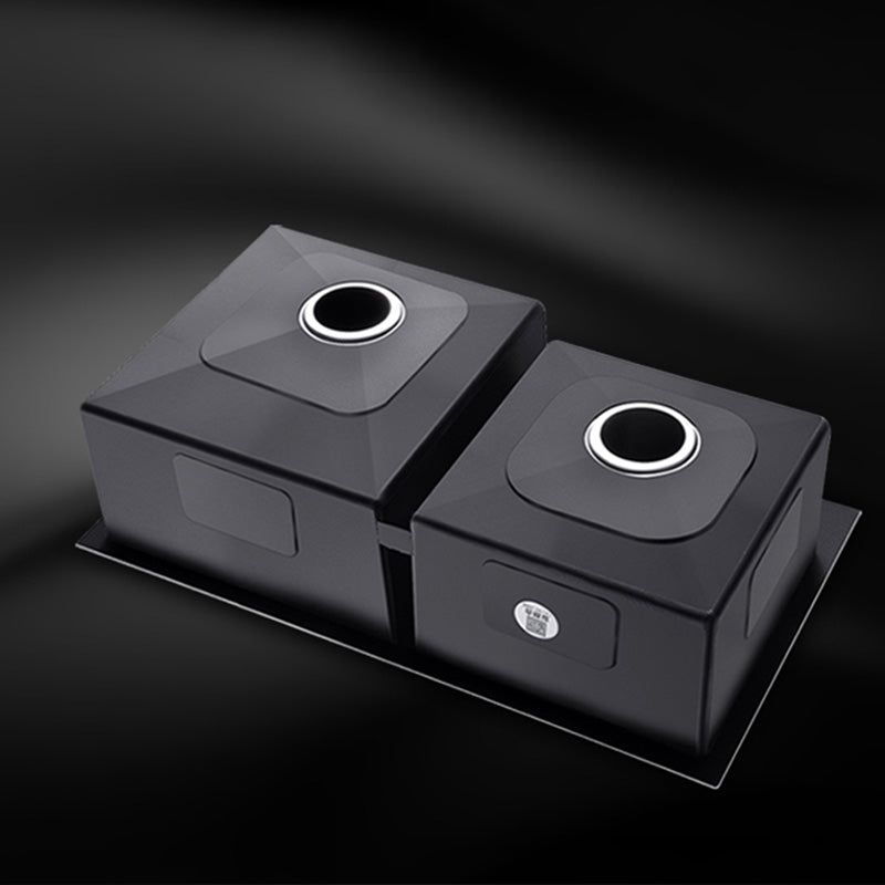 Contemporary Style Kitchen Sink Stainless Steel Double Basin Drop-In Kitchen Sink Clearhalo 'Home Improvement' 'home_improvement' 'home_improvement_kitchen_sinks' 'Kitchen Remodel & Kitchen Fixtures' 'Kitchen Sinks & Faucet Components' 'Kitchen Sinks' 'kitchen_sinks' 6423430