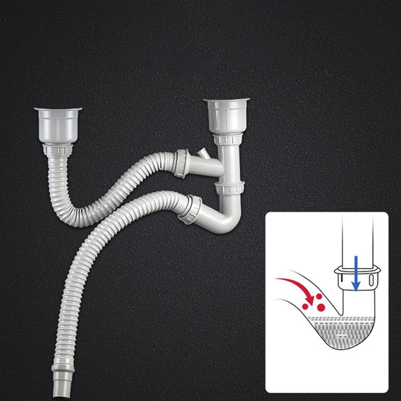 Contemporary Style Kitchen Sink Stainless Steel Double Basin Drop-In Kitchen Sink Clearhalo 'Home Improvement' 'home_improvement' 'home_improvement_kitchen_sinks' 'Kitchen Remodel & Kitchen Fixtures' 'Kitchen Sinks & Faucet Components' 'Kitchen Sinks' 'kitchen_sinks' 6423433