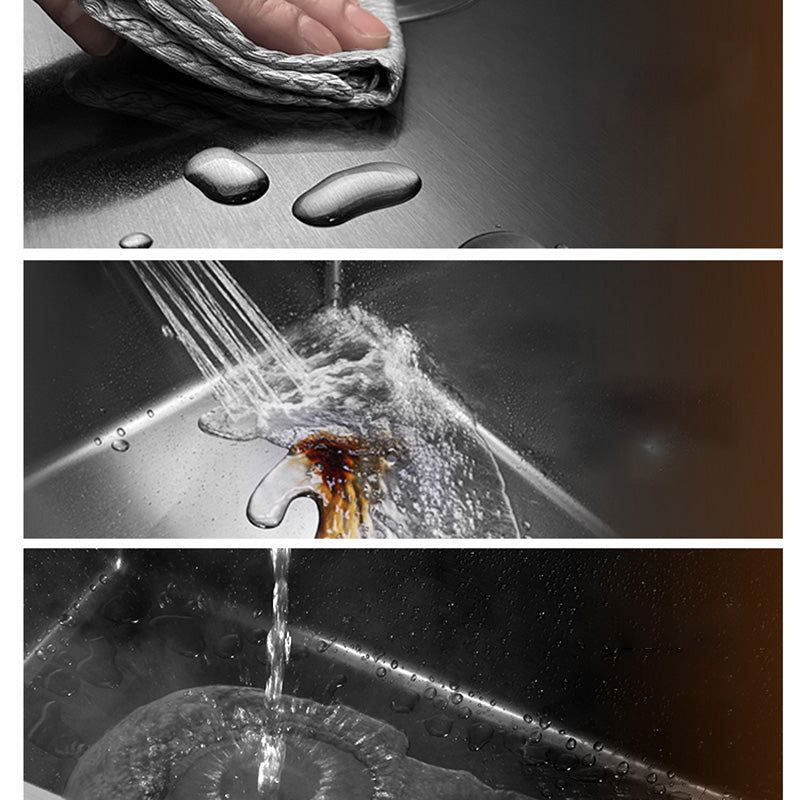 Contemporary Kitchen Sink Stainless Steel Colorfast Drop-In Kitchen Sink Clearhalo 'Home Improvement' 'home_improvement' 'home_improvement_kitchen_sinks' 'Kitchen Remodel & Kitchen Fixtures' 'Kitchen Sinks & Faucet Components' 'Kitchen Sinks' 'kitchen_sinks' 6423458