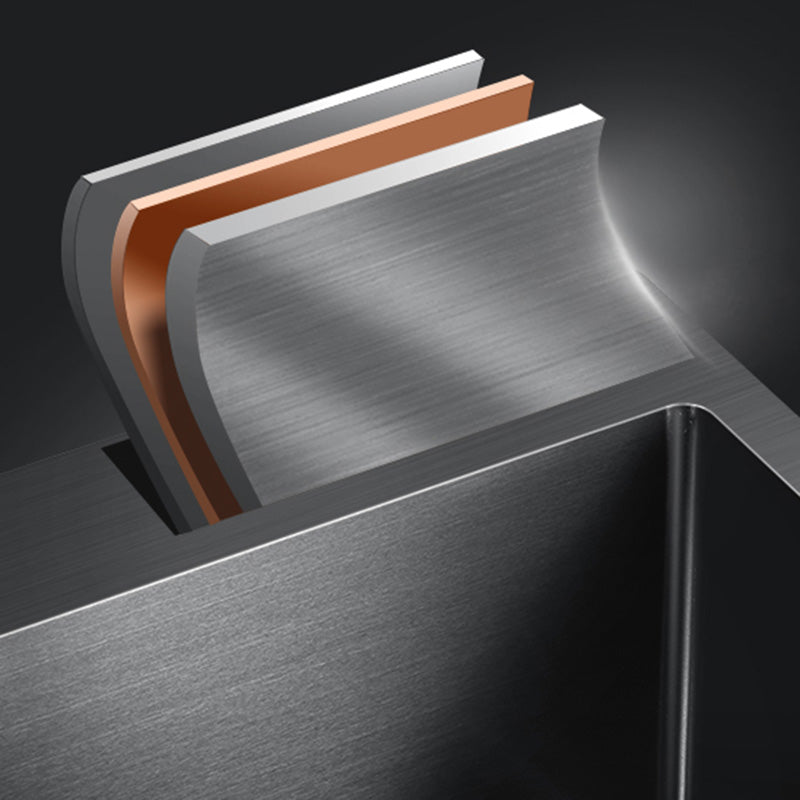 Contemporary Kitchen Sink Stainless Steel Colorfast Drop-In Kitchen Sink Clearhalo 'Home Improvement' 'home_improvement' 'home_improvement_kitchen_sinks' 'Kitchen Remodel & Kitchen Fixtures' 'Kitchen Sinks & Faucet Components' 'Kitchen Sinks' 'kitchen_sinks' 6423459