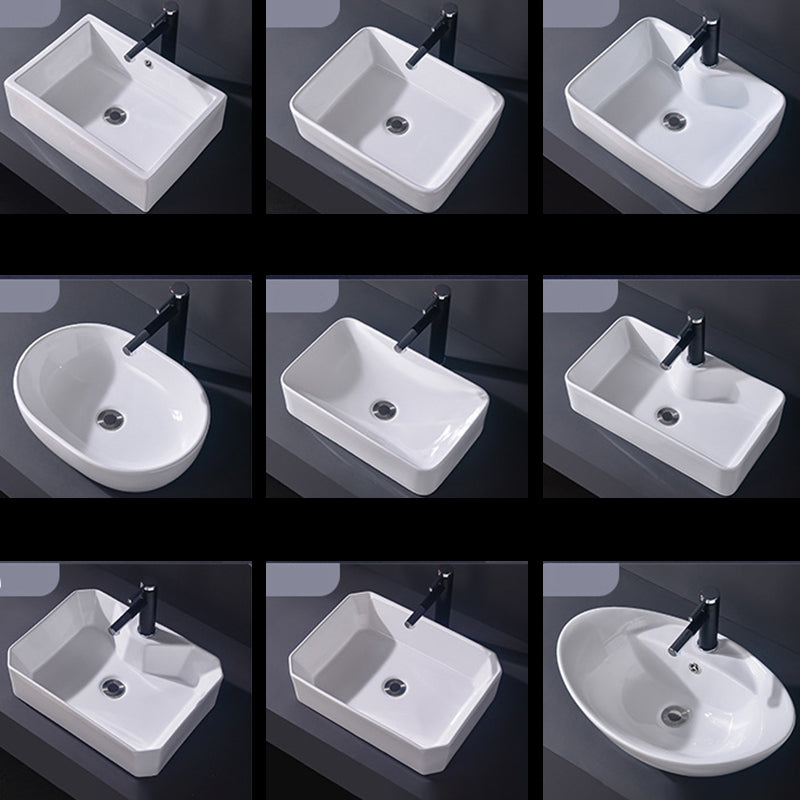 Modern Vessel Bathroom Sink Rectangular Porcelain Basin Sink (Not Include Faucet) Clearhalo 'Bathroom Remodel & Bathroom Fixtures' 'Bathroom Sinks & Faucet Components' 'Bathroom Sinks' 'bathroom_sink' 'Home Improvement' 'home_improvement' 'home_improvement_bathroom_sink' 6423493