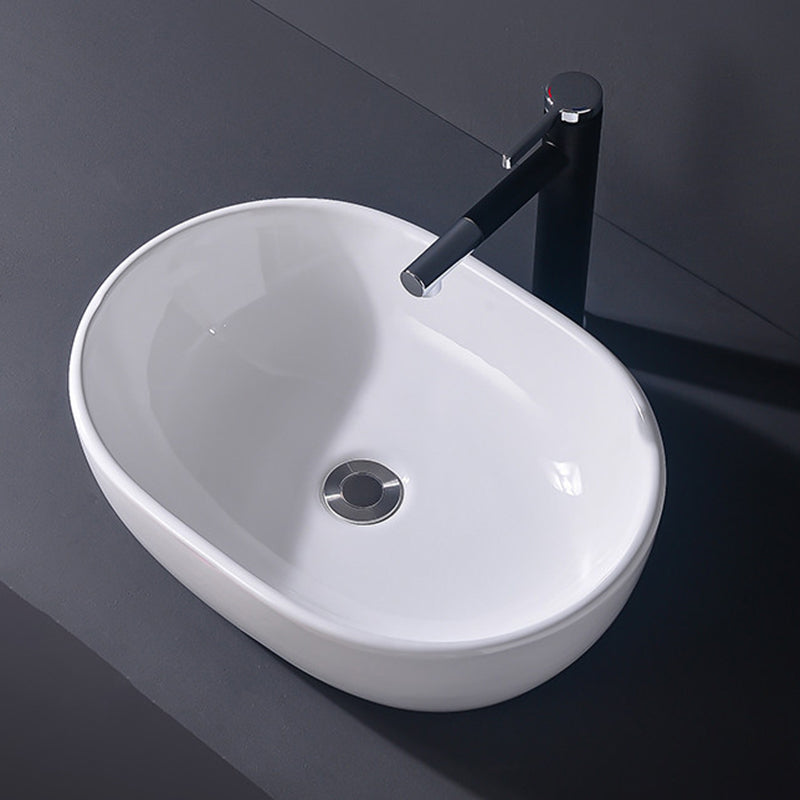 Modern Vessel Bathroom Sink Rectangular Porcelain Basin Sink (Not Include Faucet) 18.7"L x 13.4"W x 5.5"H Clearhalo 'Bathroom Remodel & Bathroom Fixtures' 'Bathroom Sinks & Faucet Components' 'Bathroom Sinks' 'bathroom_sink' 'Home Improvement' 'home_improvement' 'home_improvement_bathroom_sink' 6423496