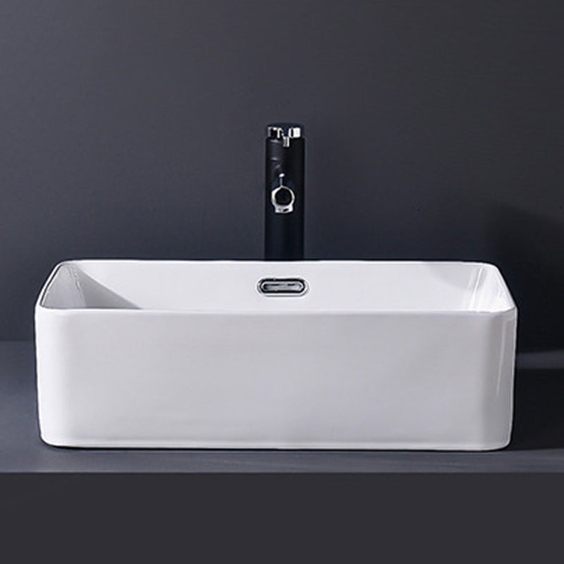 Modern Vessel Bathroom Sink Rectangular Porcelain Basin Sink (Not Include Faucet) Clearhalo 'Bathroom Remodel & Bathroom Fixtures' 'Bathroom Sinks & Faucet Components' 'Bathroom Sinks' 'bathroom_sink' 'Home Improvement' 'home_improvement' 'home_improvement_bathroom_sink' 6423497