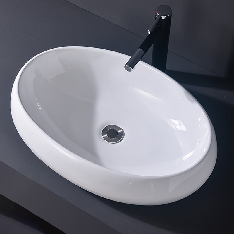 Modern Vessel Bathroom Sink Rectangular Porcelain Basin Sink (Not Include Faucet) 16.5"L x 12.2"W x 5.9"H Clearhalo 'Bathroom Remodel & Bathroom Fixtures' 'Bathroom Sinks & Faucet Components' 'Bathroom Sinks' 'bathroom_sink' 'Home Improvement' 'home_improvement' 'home_improvement_bathroom_sink' 6423503