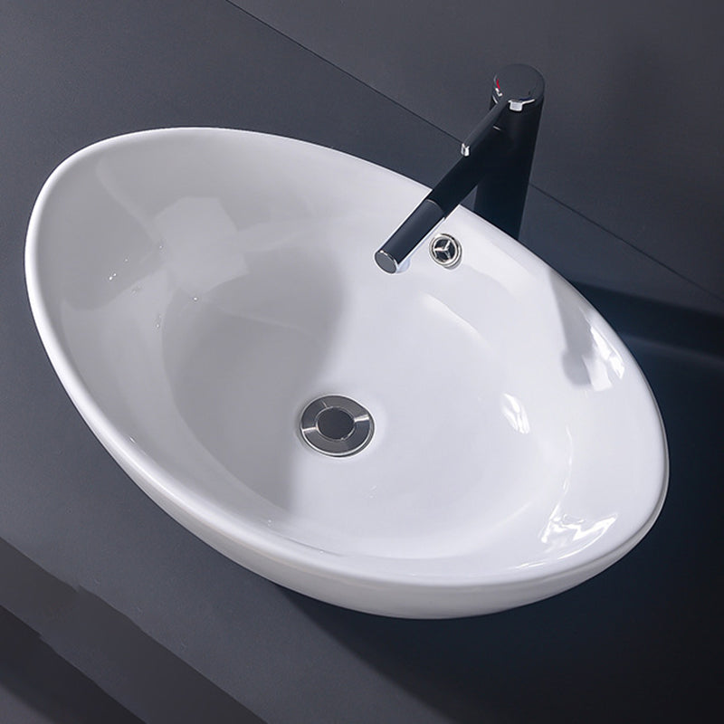 Modern Vessel Bathroom Sink Rectangular Porcelain Basin Sink (Not Include Faucet) 23.2"L x 15.2"W x 6.9"H Clearhalo 'Bathroom Remodel & Bathroom Fixtures' 'Bathroom Sinks & Faucet Components' 'Bathroom Sinks' 'bathroom_sink' 'Home Improvement' 'home_improvement' 'home_improvement_bathroom_sink' 6423513