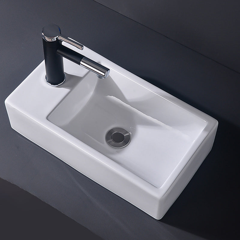 Modern Vessel Bathroom Sink Rectangular Porcelain Basin Sink (Not Include Faucet) 18.3"L x 10.1"W x 4.8"H Clearhalo 'Bathroom Remodel & Bathroom Fixtures' 'Bathroom Sinks & Faucet Components' 'Bathroom Sinks' 'bathroom_sink' 'Home Improvement' 'home_improvement' 'home_improvement_bathroom_sink' 6423515
