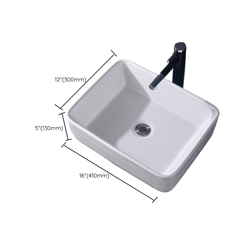 Modern Vessel Bathroom Sink Rectangular Porcelain Basin Sink (Not Include Faucet) Clearhalo 'Bathroom Remodel & Bathroom Fixtures' 'Bathroom Sinks & Faucet Components' 'Bathroom Sinks' 'bathroom_sink' 'Home Improvement' 'home_improvement' 'home_improvement_bathroom_sink' 6423518