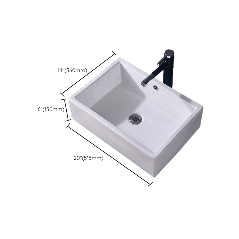 Modern Vessel Bathroom Sink Rectangular Porcelain Basin Sink (Not Include Faucet) Clearhalo 'Bathroom Remodel & Bathroom Fixtures' 'Bathroom Sinks & Faucet Components' 'Bathroom Sinks' 'bathroom_sink' 'Home Improvement' 'home_improvement' 'home_improvement_bathroom_sink' 6423525