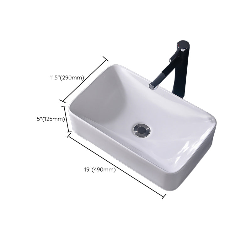 Modern Vessel Bathroom Sink Rectangular Porcelain Basin Sink (Not Include Faucet) Clearhalo 'Bathroom Remodel & Bathroom Fixtures' 'Bathroom Sinks & Faucet Components' 'Bathroom Sinks' 'bathroom_sink' 'Home Improvement' 'home_improvement' 'home_improvement_bathroom_sink' 6423526