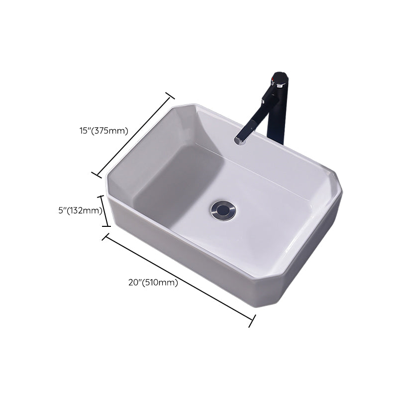 Modern Vessel Bathroom Sink Rectangular Porcelain Basin Sink (Not Include Faucet) Clearhalo 'Bathroom Remodel & Bathroom Fixtures' 'Bathroom Sinks & Faucet Components' 'Bathroom Sinks' 'bathroom_sink' 'Home Improvement' 'home_improvement' 'home_improvement_bathroom_sink' 6423530