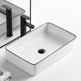 Modern Vessel Bathroom Sink Rectangular Porcelain Drain Assembly and Faucet Wash Stand Clearhalo 'Bathroom Remodel & Bathroom Fixtures' 'Bathroom Sinks & Faucet Components' 'Bathroom Sinks' 'bathroom_sink' 'Home Improvement' 'home_improvement' 'home_improvement_bathroom_sink' 6423536