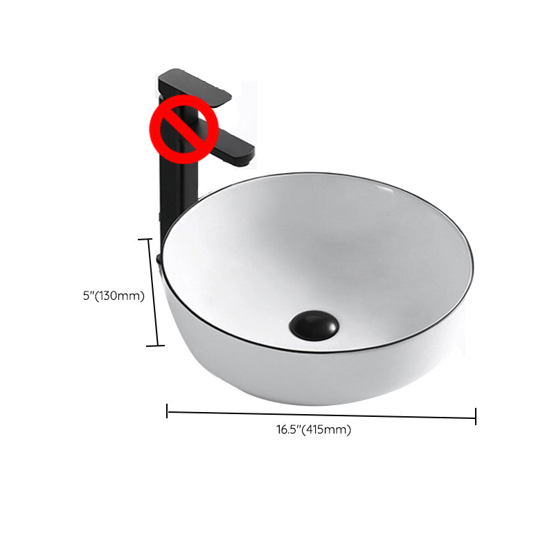 Modern Vessel Bathroom Sink Rectangular Porcelain Drain Assembly and Faucet Wash Stand Clearhalo 'Bathroom Remodel & Bathroom Fixtures' 'Bathroom Sinks & Faucet Components' 'Bathroom Sinks' 'bathroom_sink' 'Home Improvement' 'home_improvement' 'home_improvement_bathroom_sink' 6423580