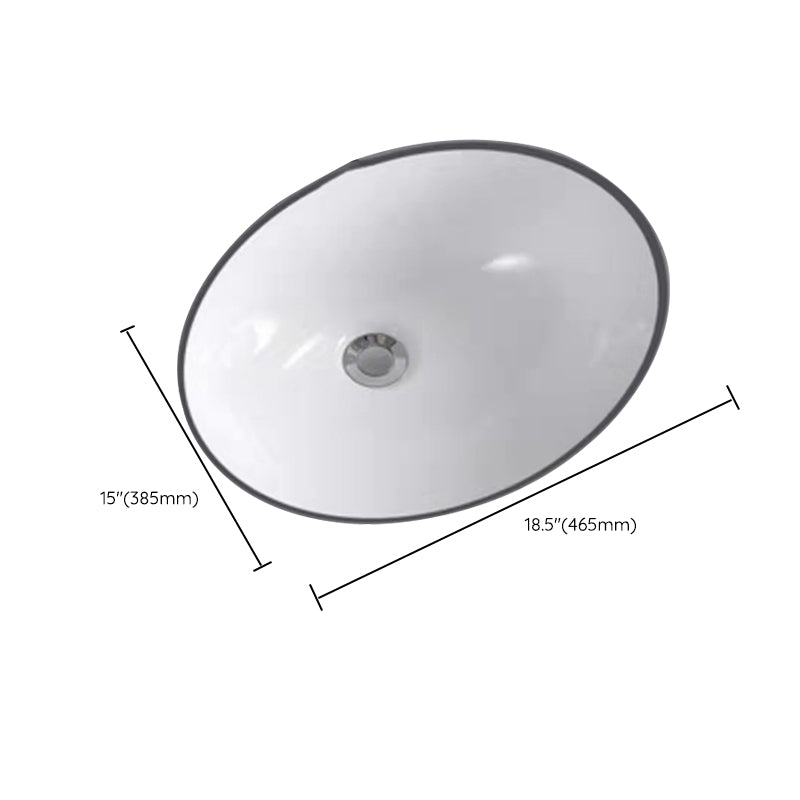 Modern Undermount Bathroom Sink Oval Shape Porcelain with Pop-Up Drain Basin Sink Clearhalo 'Bathroom Remodel & Bathroom Fixtures' 'Bathroom Sinks & Faucet Components' 'Bathroom Sinks' 'bathroom_sink' 'Home Improvement' 'home_improvement' 'home_improvement_bathroom_sink' 6423617