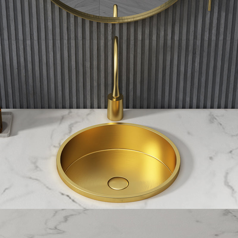 Modern No Craftsmanship Wash Stand Metal Round Bathroom Sink Clearhalo 'Bathroom Remodel & Bathroom Fixtures' 'Bathroom Sinks & Faucet Components' 'Bathroom Sinks' 'bathroom_sink' 'Home Improvement' 'home_improvement' 'home_improvement_bathroom_sink' 6423625
