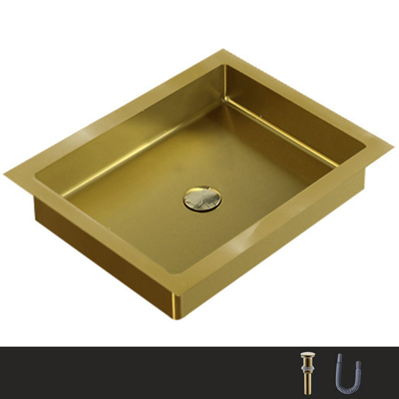 Metal Trough Bathroom Sink Modern Rectangular Trough Bathroom Sink Bronze None Sink Clearhalo 'Bathroom Remodel & Bathroom Fixtures' 'Bathroom Sinks & Faucet Components' 'Bathroom Sinks' 'bathroom_sink' 'Home Improvement' 'home_improvement' 'home_improvement_bathroom_sink' 6423661