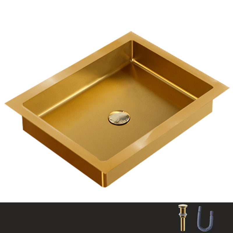 Metal Trough Bathroom Sink Modern Rectangular Trough Bathroom Sink Gold None Sink Clearhalo 'Bathroom Remodel & Bathroom Fixtures' 'Bathroom Sinks & Faucet Components' 'Bathroom Sinks' 'bathroom_sink' 'Home Improvement' 'home_improvement' 'home_improvement_bathroom_sink' 6423670