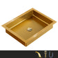 Metal Trough Bathroom Sink Modern Rectangular Trough Bathroom Sink Gold Touchless Sink with Faucet Clearhalo 'Bathroom Remodel & Bathroom Fixtures' 'Bathroom Sinks & Faucet Components' 'Bathroom Sinks' 'bathroom_sink' 'Home Improvement' 'home_improvement' 'home_improvement_bathroom_sink' 6423678