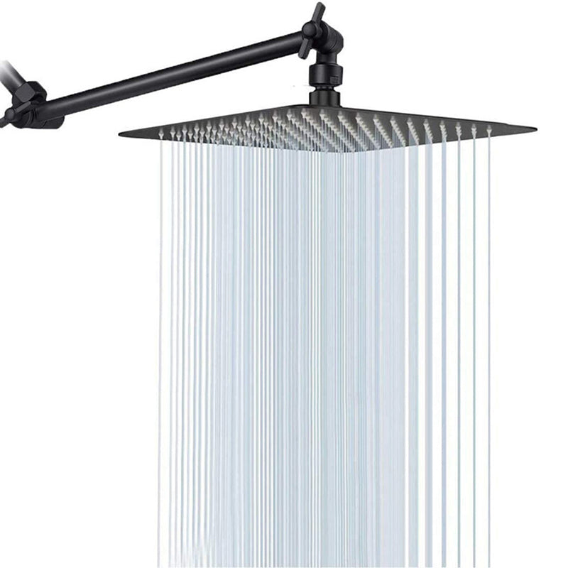 Stainless Steel Fixed Shower Head Rain Fall Wall-Mount Showerhead with Extension Arm Clearhalo 'Bathroom Remodel & Bathroom Fixtures' 'Home Improvement' 'home_improvement' 'home_improvement_shower_heads' 'Shower Heads' 'shower_heads' 'Showers & Bathtubs Plumbing' 'Showers & Bathtubs' 6423700