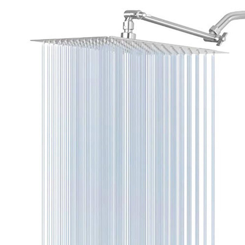 Stainless Steel Fixed Shower Head Rain Fall Wall-Mount Showerhead with Extension Arm Clearhalo 'Bathroom Remodel & Bathroom Fixtures' 'Home Improvement' 'home_improvement' 'home_improvement_shower_heads' 'Shower Heads' 'shower_heads' 'Showers & Bathtubs Plumbing' 'Showers & Bathtubs' 6423705