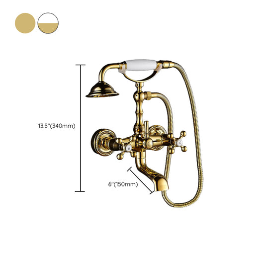 Traditional Wall Mounted Metal Claw Foot Tub Faucet Trim Low Arc Claw Foot Tub Faucet Clearhalo 'Bathroom Remodel & Bathroom Fixtures' 'Bathtub Faucets' 'bathtub_faucets' 'Home Improvement' 'home_improvement' 'home_improvement_bathtub_faucets' 6423772