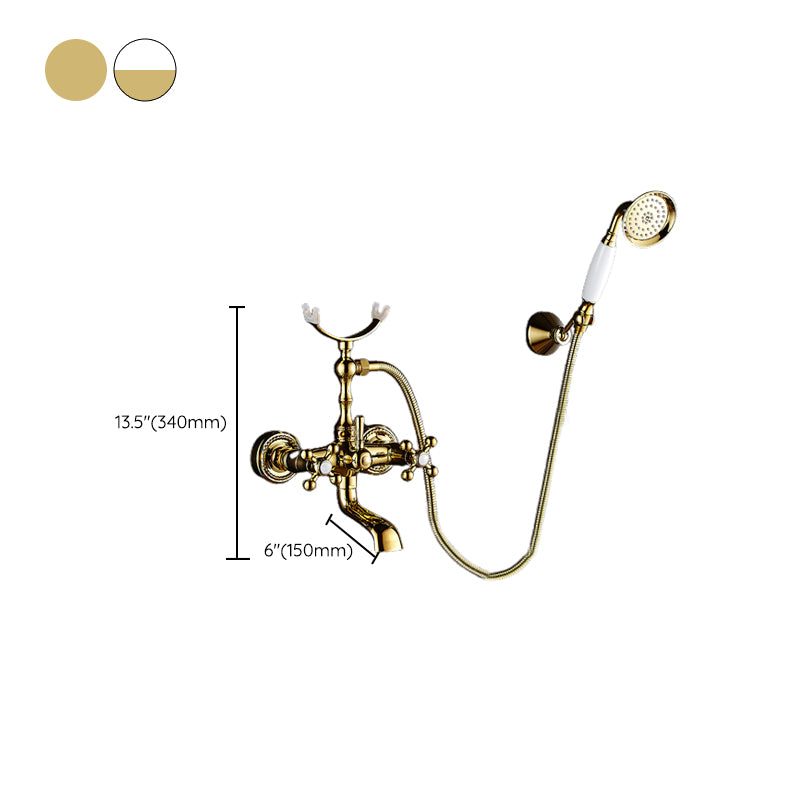 Traditional Wall Mounted Metal Claw Foot Tub Faucet Trim Low Arc Claw Foot Tub Faucet Clearhalo 'Bathroom Remodel & Bathroom Fixtures' 'Bathtub Faucets' 'bathtub_faucets' 'Home Improvement' 'home_improvement' 'home_improvement_bathtub_faucets' 6423773