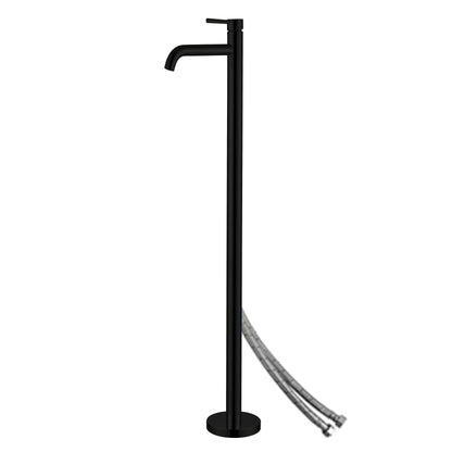 Modern Freestanding Bathtub Faucet Metal Bathroom Faucet with Handle Black Wall Clearhalo 'Bathroom Remodel & Bathroom Fixtures' 'Bathtub Faucets' 'bathtub_faucets' 'Home Improvement' 'home_improvement' 'home_improvement_bathtub_faucets' 6423775