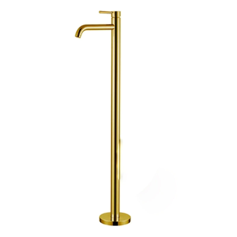 Modern Freestanding Bathtub Faucet Metal Bathroom Faucet with Handle Gold Ground Clearhalo 'Bathroom Remodel & Bathroom Fixtures' 'Bathtub Faucets' 'bathtub_faucets' 'Home Improvement' 'home_improvement' 'home_improvement_bathtub_faucets' 6423784