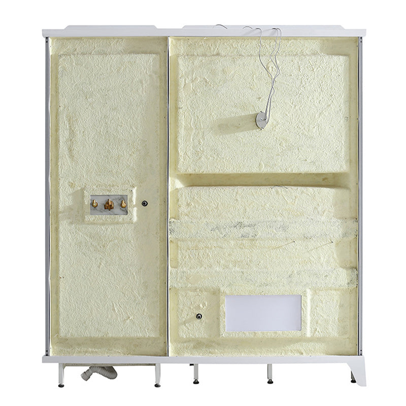 Single Sliding Shower Stall 91" H Framed Rectangle Shower Stall with White Base Clearhalo 'Bathroom Remodel & Bathroom Fixtures' 'Home Improvement' 'home_improvement' 'home_improvement_shower_stalls_enclosures' 'Shower Stalls & Enclosures' 'shower_stalls_enclosures' 'Showers & Bathtubs' 6423849
