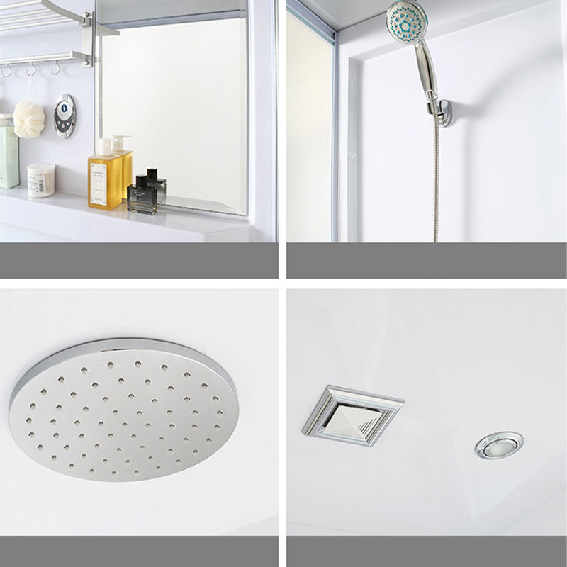 Single Sliding Shower Stall 91" H Framed Rectangle Shower Stall with White Base Clearhalo 'Bathroom Remodel & Bathroom Fixtures' 'Home Improvement' 'home_improvement' 'home_improvement_shower_stalls_enclosures' 'Shower Stalls & Enclosures' 'shower_stalls_enclosures' 'Showers & Bathtubs' 6423850