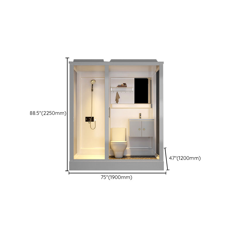 Single Sliding Shower Stall 91" H Framed Rectangle Shower Stall with White Base Clearhalo 'Bathroom Remodel & Bathroom Fixtures' 'Home Improvement' 'home_improvement' 'home_improvement_shower_stalls_enclosures' 'Shower Stalls & Enclosures' 'shower_stalls_enclosures' 'Showers & Bathtubs' 6423857