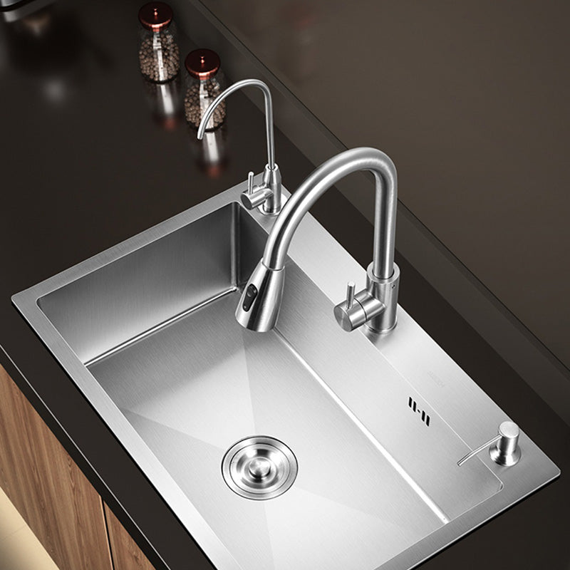 Contemporary Style Kitchen Sink Stainless Steel Colorfast Drop-In Kitchen Sink Clearhalo 'Home Improvement' 'home_improvement' 'home_improvement_kitchen_sinks' 'Kitchen Remodel & Kitchen Fixtures' 'Kitchen Sinks & Faucet Components' 'Kitchen Sinks' 'kitchen_sinks' 6424880