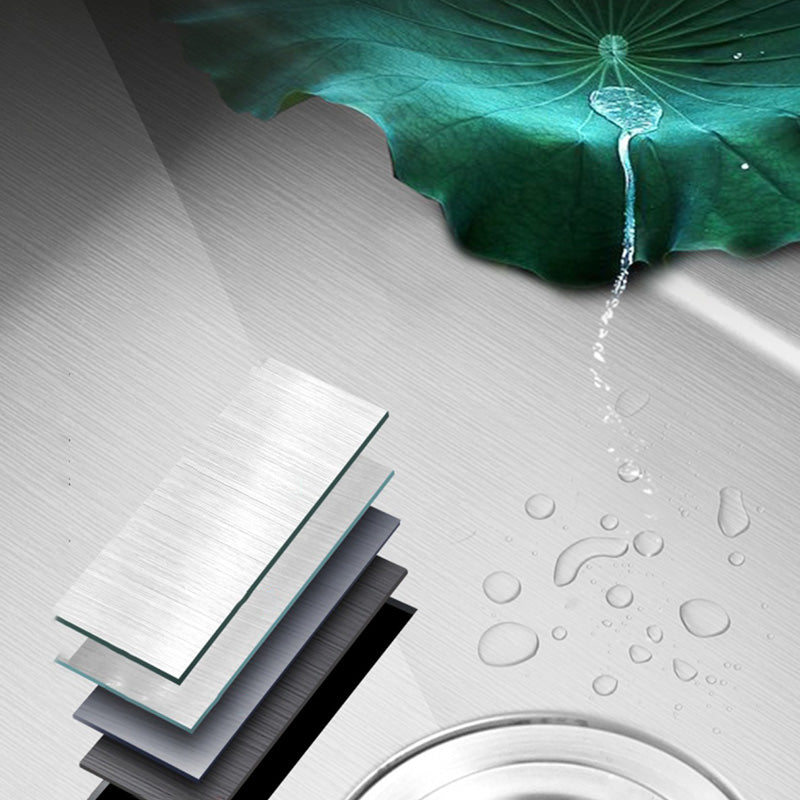 Contemporary Style Kitchen Sink Stainless Steel Colorfast Drop-In Kitchen Sink Clearhalo 'Home Improvement' 'home_improvement' 'home_improvement_kitchen_sinks' 'Kitchen Remodel & Kitchen Fixtures' 'Kitchen Sinks & Faucet Components' 'Kitchen Sinks' 'kitchen_sinks' 6424888