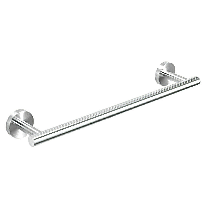 Metal Simple Bathroom Accessory as Individual or as a Set in Silver Towel Bar Clearhalo 'Bathroom Hardware Sets' 'Bathroom Hardware' 'Bathroom Remodel & Bathroom Fixtures' 'bathroom_hardware_sets' 'Home Improvement' 'home_improvement' 'home_improvement_bathroom_hardware_sets' 6426322