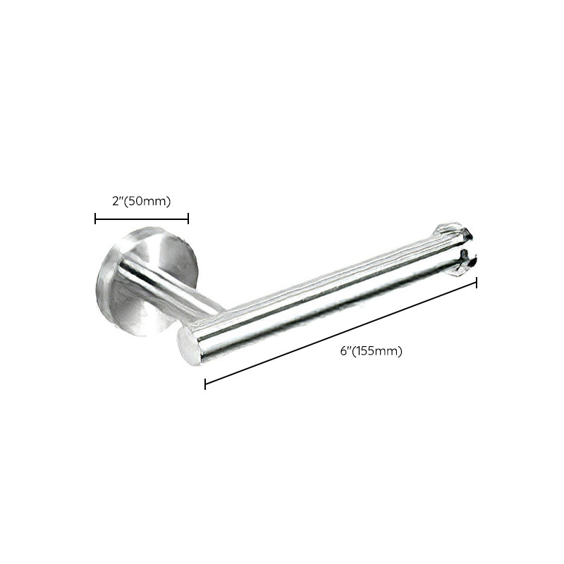 Metal Simple Bathroom Accessory as Individual or as a Set in Silver Clearhalo 'Bathroom Hardware Sets' 'Bathroom Hardware' 'Bathroom Remodel & Bathroom Fixtures' 'bathroom_hardware_sets' 'Home Improvement' 'home_improvement' 'home_improvement_bathroom_hardware_sets' 6426329