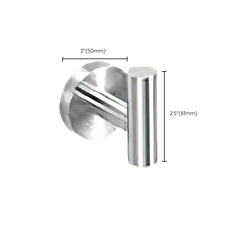 Metal Simple Bathroom Accessory as Individual or as a Set in Silver Clearhalo 'Bathroom Hardware Sets' 'Bathroom Hardware' 'Bathroom Remodel & Bathroom Fixtures' 'bathroom_hardware_sets' 'Home Improvement' 'home_improvement' 'home_improvement_bathroom_hardware_sets' 6426331